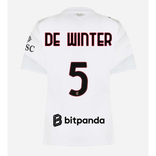 Billige Fotballdrakt AC Milan Koni De Winter #5 Replika Bortedrakt Dame 2026-27 Kortermet Billige Fotballdrakt AC Milan Koni De Winter #5 Replika Bortedrakt Dame 2026-27 Kortermet